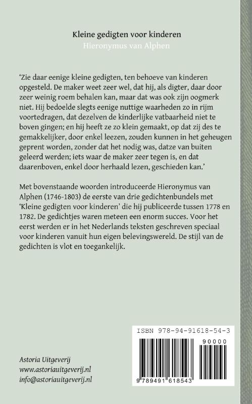 Achterkant van Kleine gedigten voor kinderen