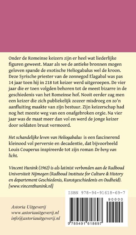 Achterkant van Het schandelijke leven van Heliogabalus