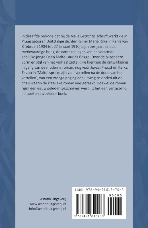 Achterkant van De aantekeningen van Malte Laurids Brigge