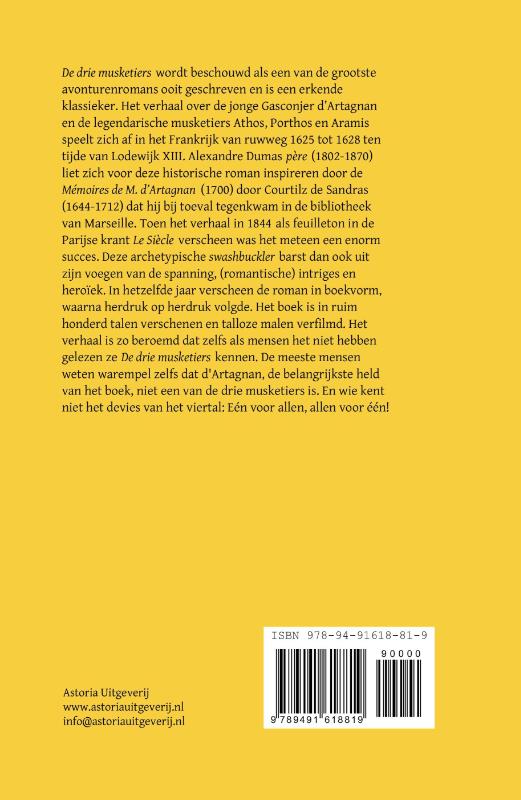 Achterkant van De drie musketiers
