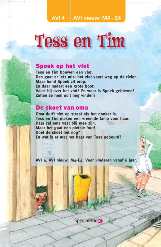 Achterkant van Tess en Tim