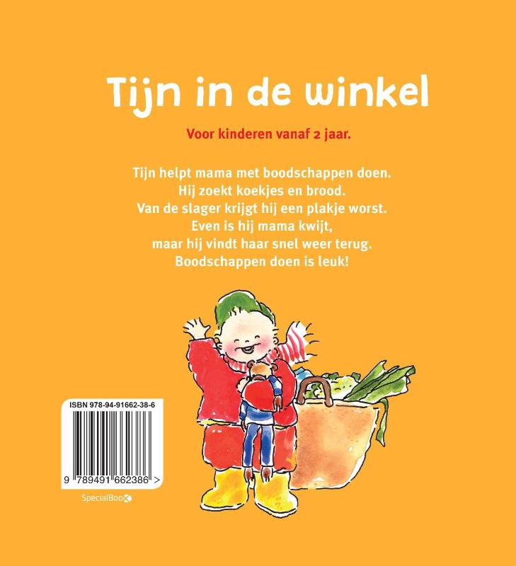 Achterkant van Tijn in de winkel