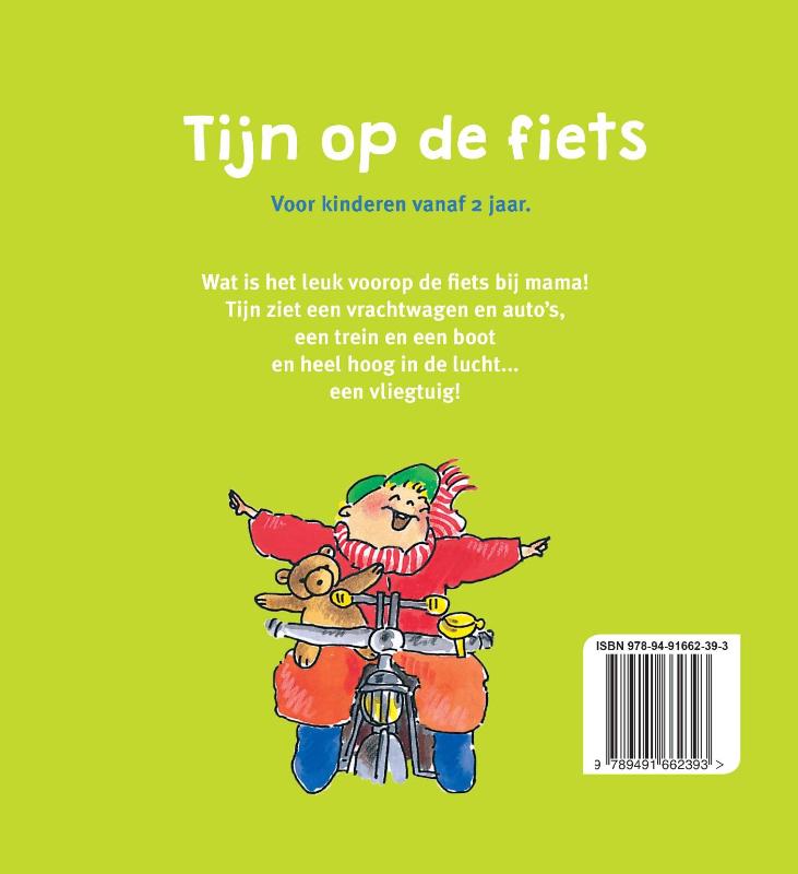 Achterkant van Tijn op de fiets