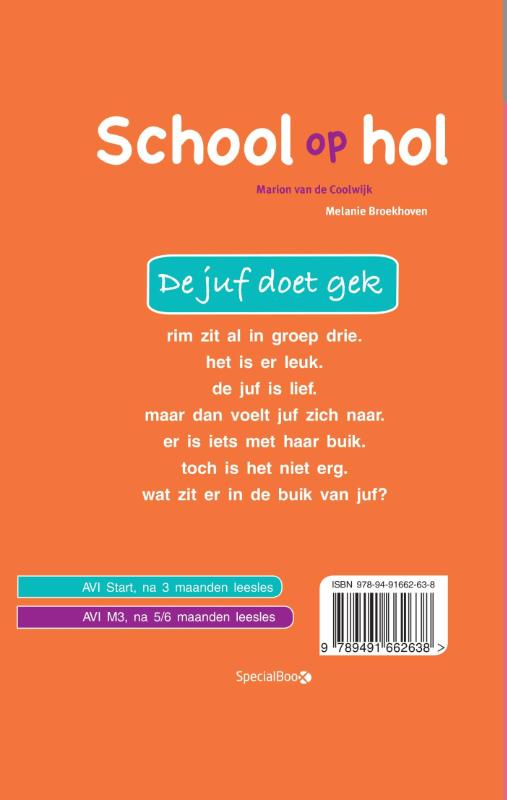 Achterkant van De juf doet gek