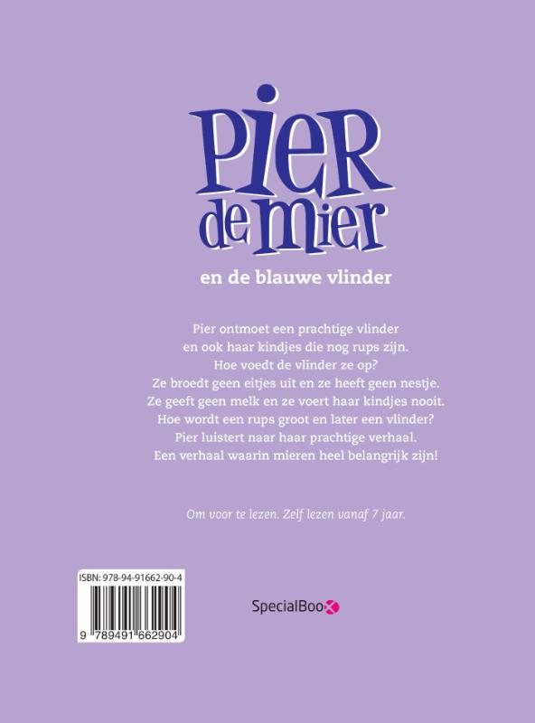 Achterkant van Pier de Mier en de blauwe vlinder