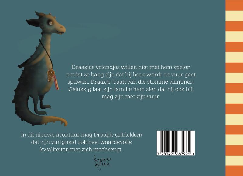 Achterkant van Draakje Vurig en het vuur
