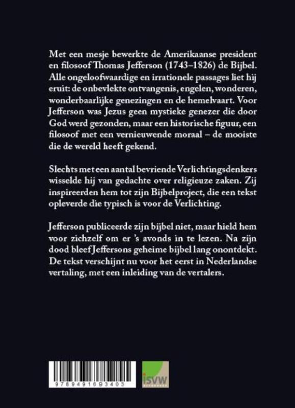 Achterkant van Jefferson-bijbel