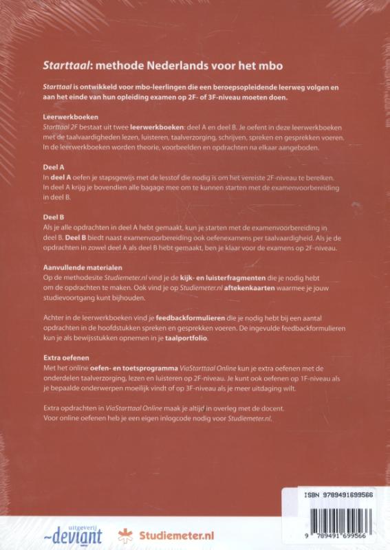 Achterkant van leerwerkboek