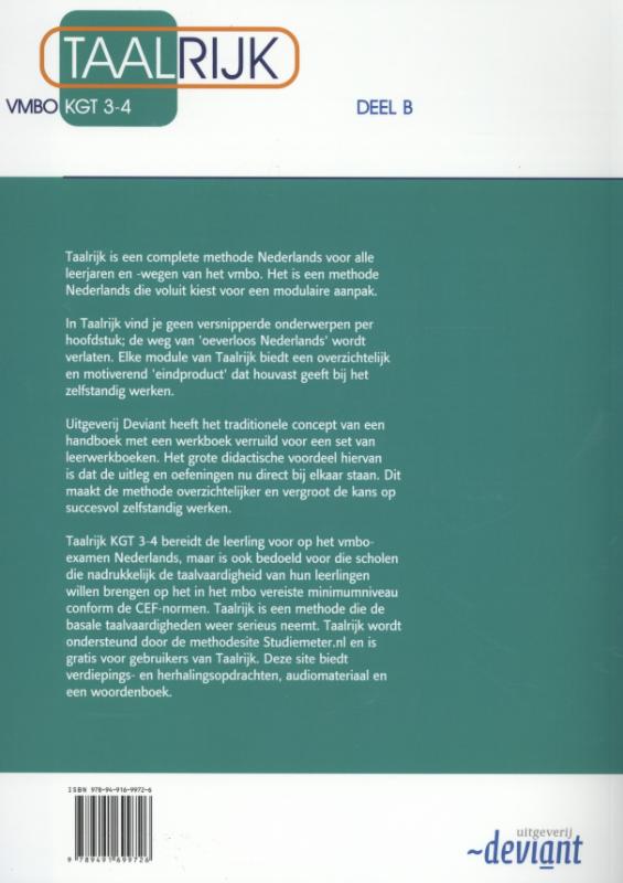 Achterkant van Deel B kgt 3;4