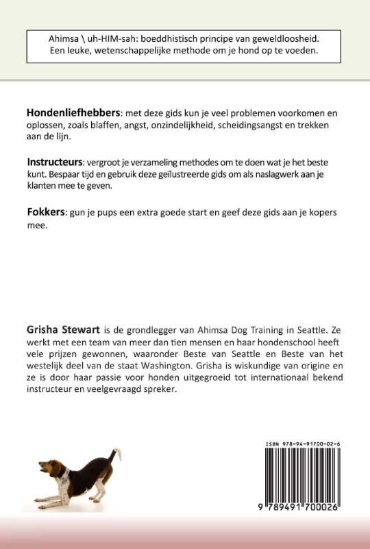 Achterkant van De officiële Ahimsa-gids voor honden