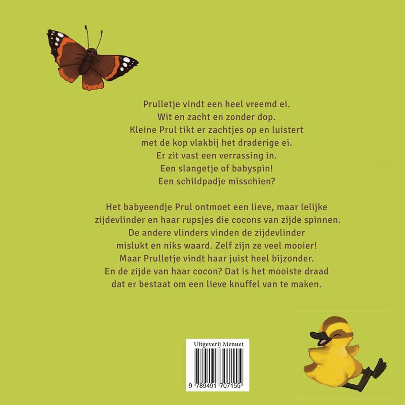 Achterkant van Prulletje vindt een zijden ei