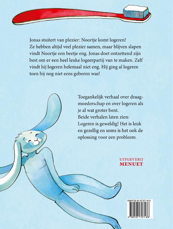 Achterkant van Logeren in een buik