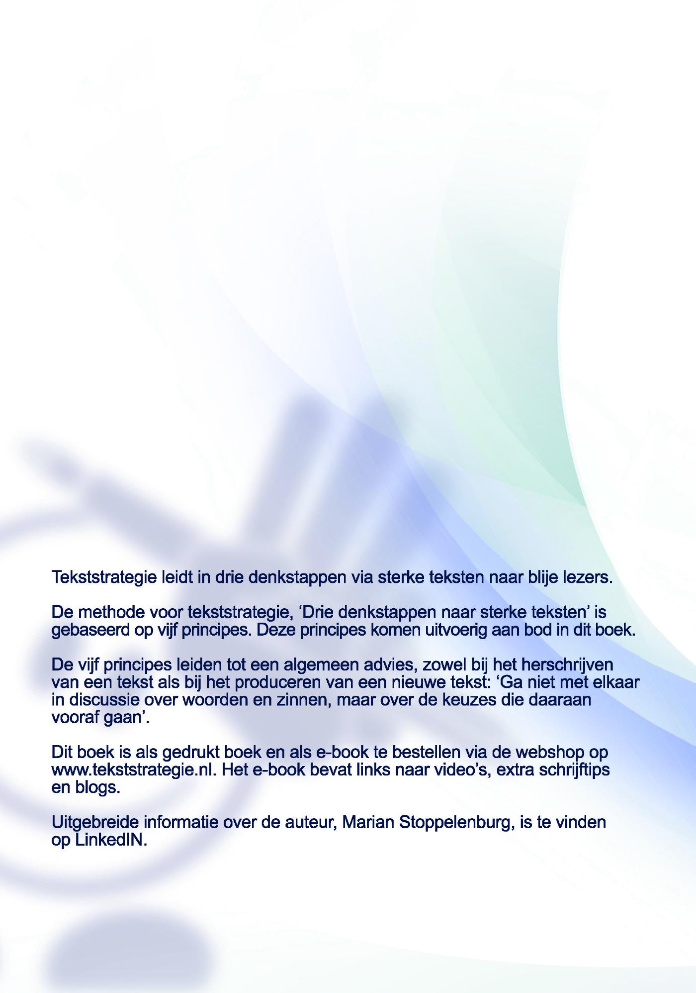 Achterkant van Tekststrategie
