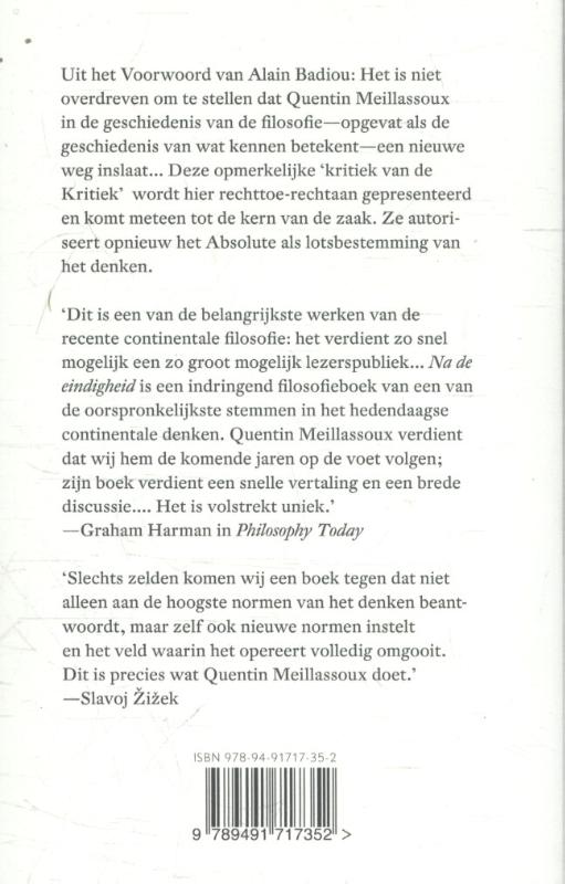Achterkant van Na de eindigheid