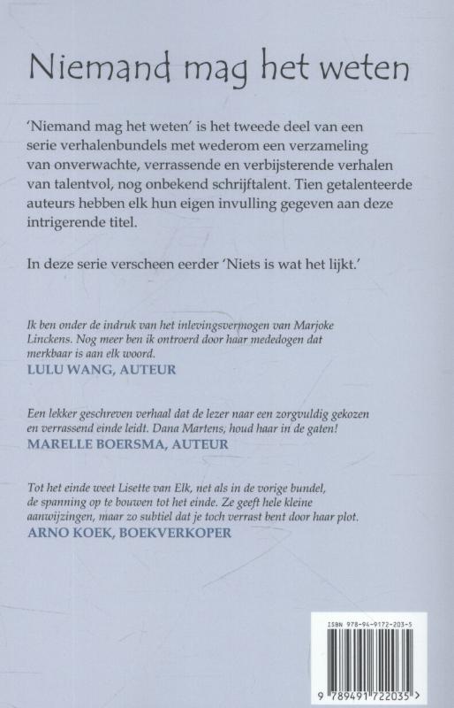 Achterkant van Niemand mag het weten