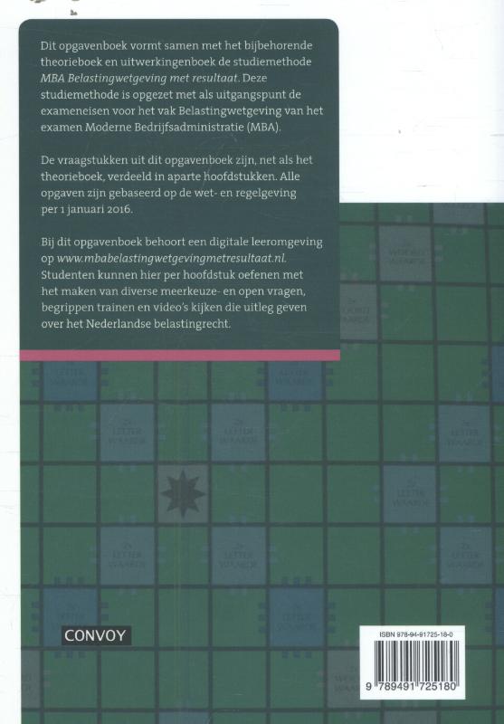Achterkant van Opgavenboek