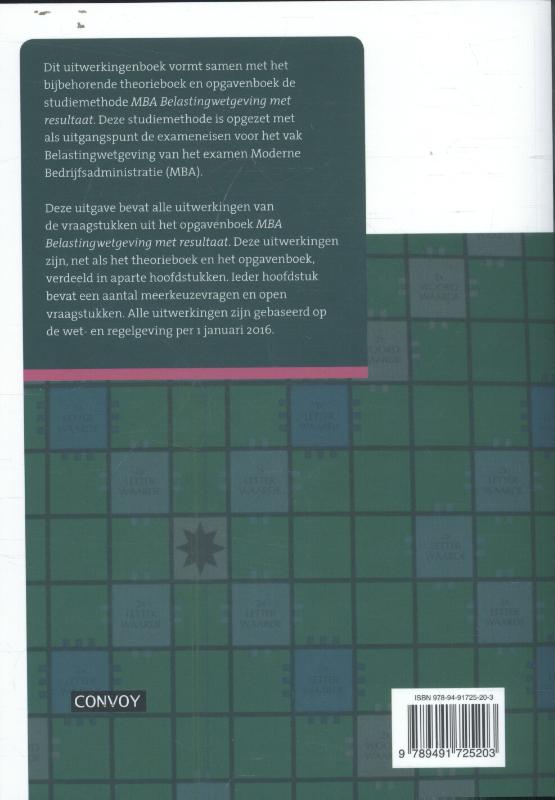 Achterkant van Uitwerkingenboek