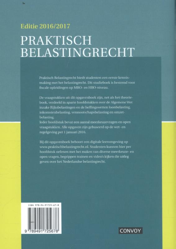 Achterkant van Opgavenboek
