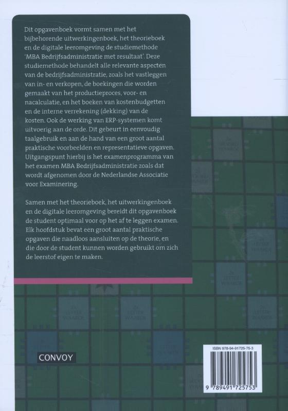 Achterkant van Opgavenboek