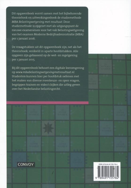 Achterkant van Opgavenboek