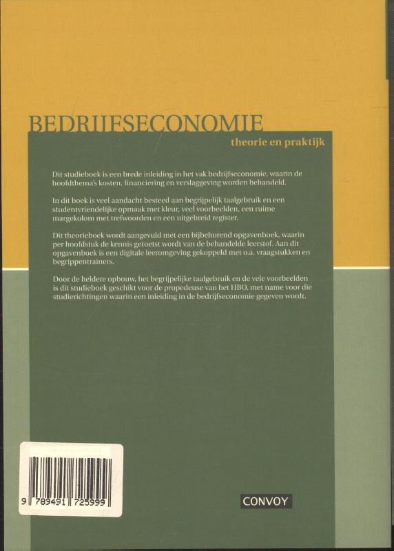 Achterkant van Bedrijfseconomie