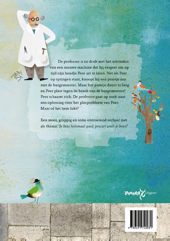 Achterkant van Over een hondje dat tegen de broek van de burgemeester plaste