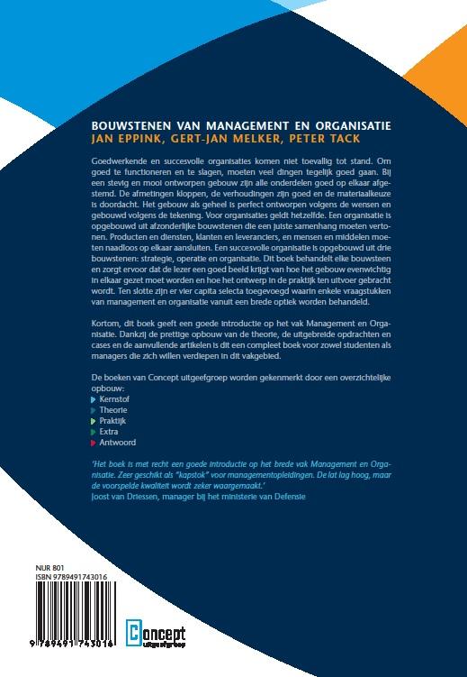 Achterkant van Bouwstenen van management en organisatie