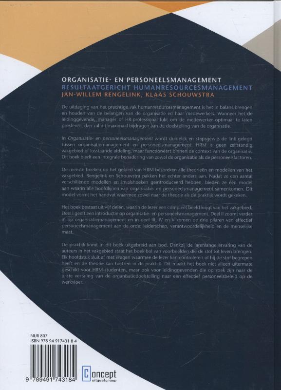 Achterkant van Organisatie- en personeelsmanagement