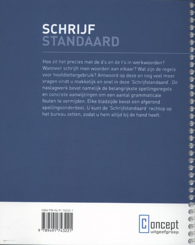 Achterkant van Schrijfstandaard