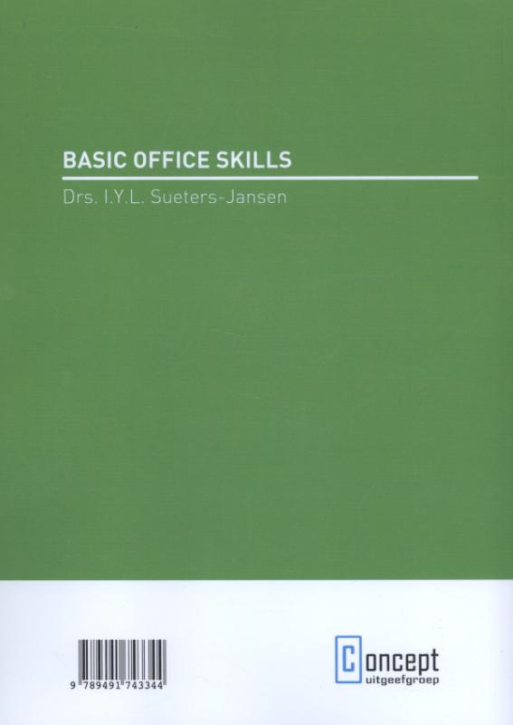 Achterkant van Basic office skills