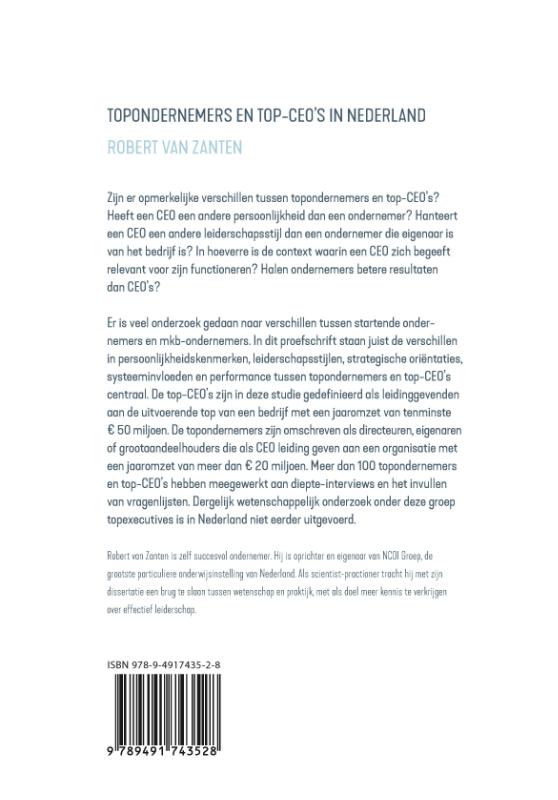 Achterkant van Topondernemers en top-CEO's in Nederland