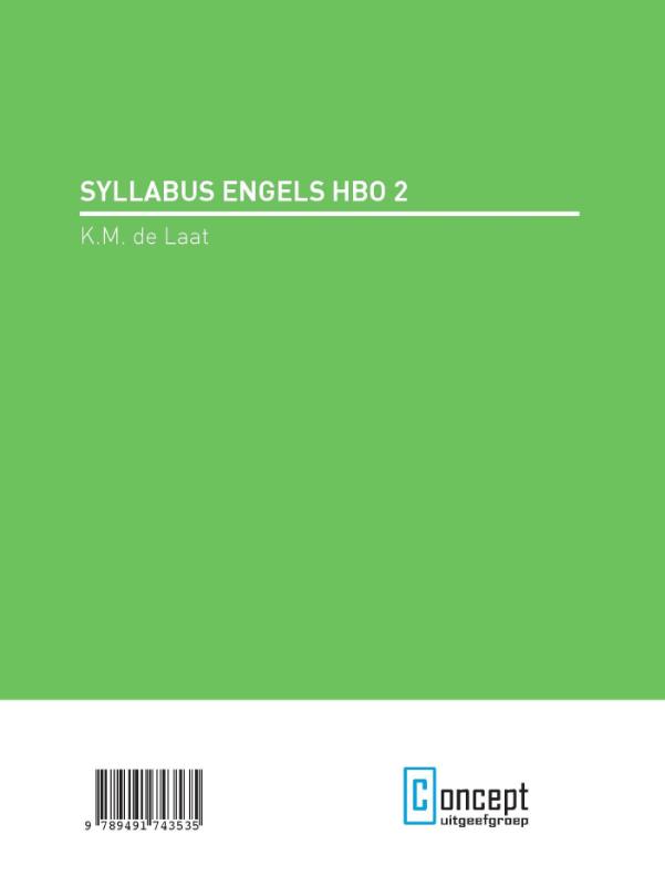 Achterkant van Syllabus engels hbo 2