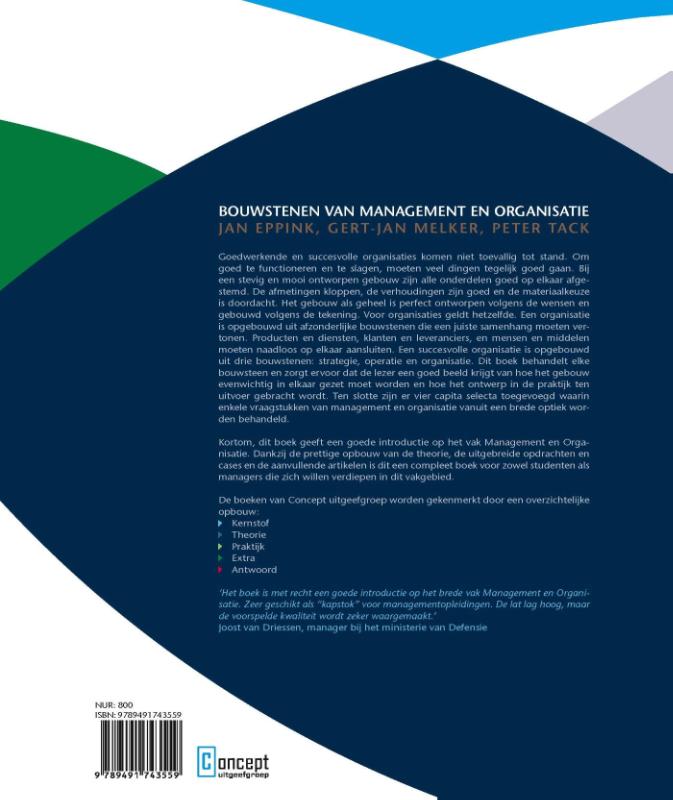 Achterkant van Bouwstenen van management en organisatie