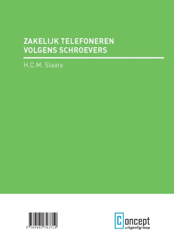 Achterkant van Zakelijk telefoneren volgens Schoevers