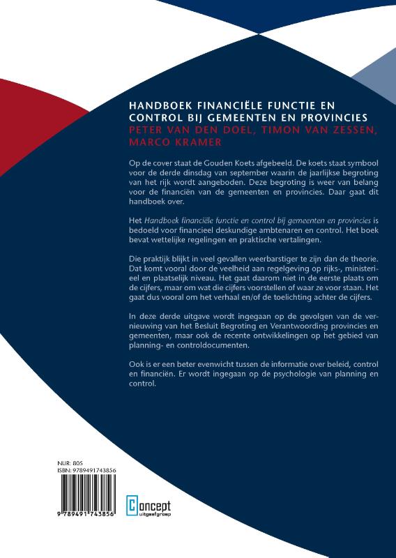 Achterkant van Handboek financiële functie en control bij gemeenten en provincies