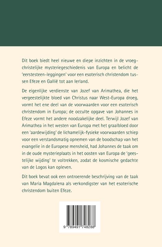 Achterkant van Jozef van Arimathea en de weg van de heilige graal