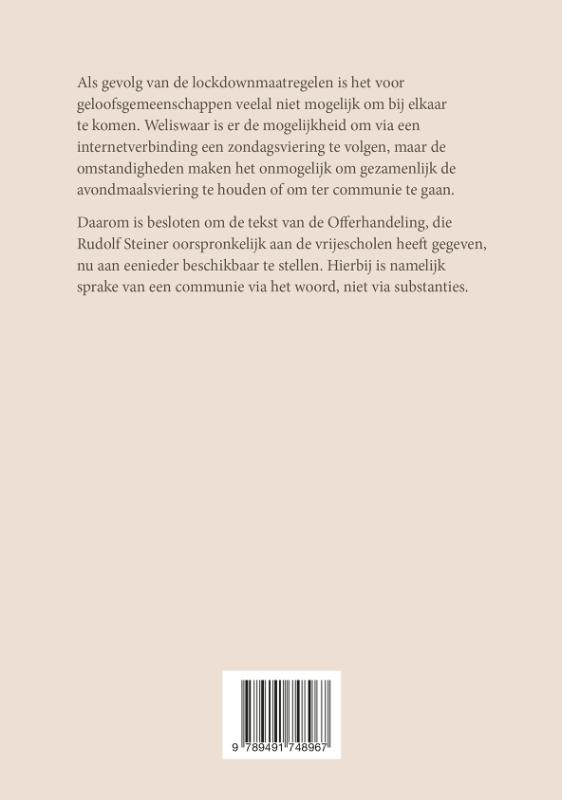 Achterkant van Coronamaatregelen en de Offerhandeling van Rudolf Steiner