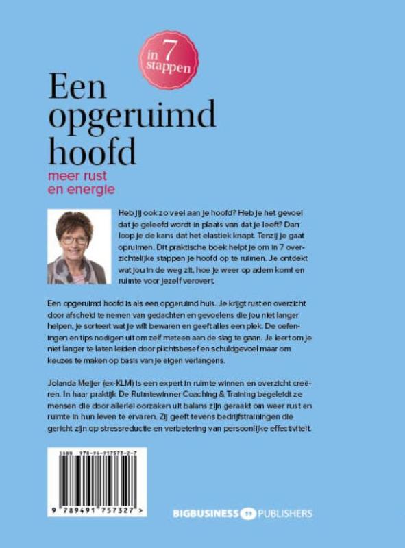 Achterkant van Een opgeruimd hoofd in 7 stappen