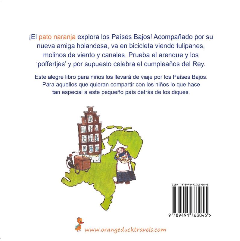 Achterkant van El pato naranja explora los Paises Bajos