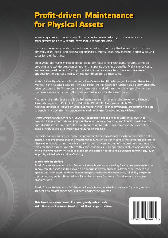 Achterkant van Profit-driven Maintenance for Physical Assets