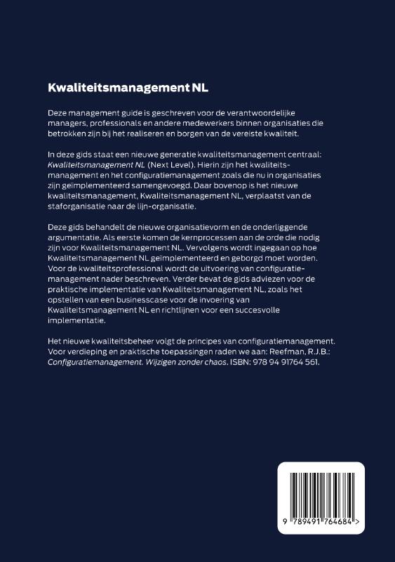 Achterkant van Kwaliteitsmanagement NL