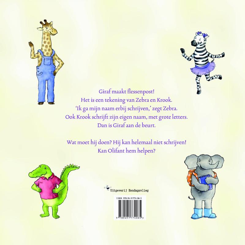 Achterkant van Giraf schrijft!