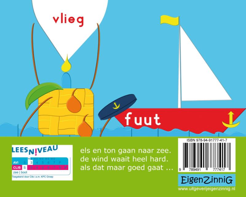Achterkant van Els en Ton op zee