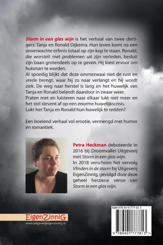 Achterkant van Storm in een glas wijn