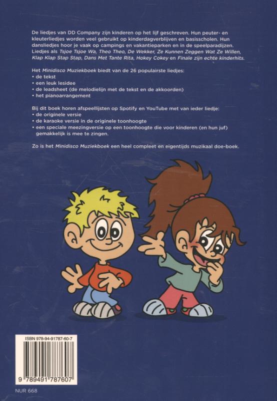 Achterkant van Minidisco muziekboek