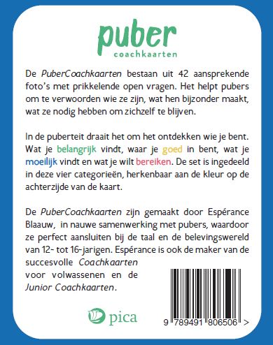 Achterkant van Puber coachkaarten