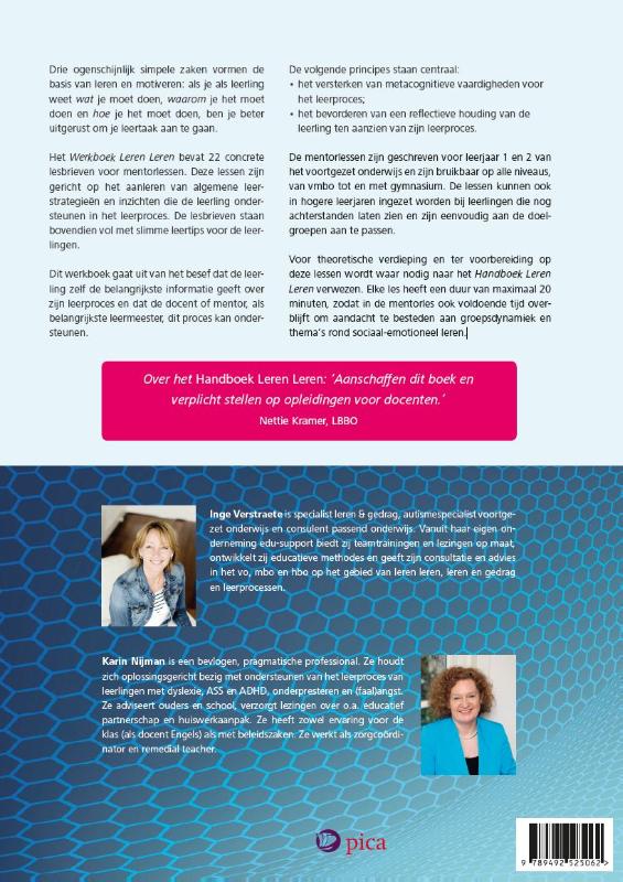 Achterkant van Handboek leren leren voor het voortgezet onderwijs