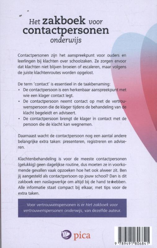 Achterkant van Het zakboek voor contactpersonen onderwijs