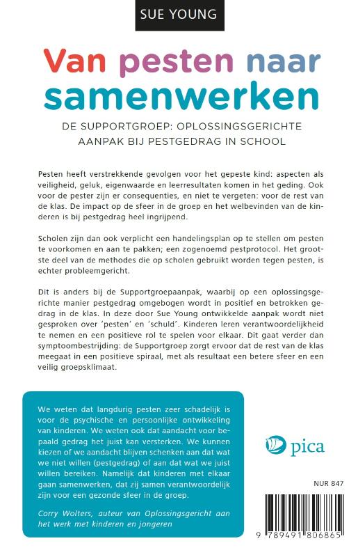 Achterkant van Van pesten naar samenwerken