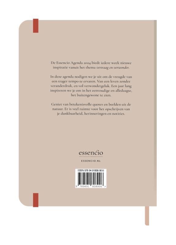 Achterkant van Essencio Agenda 2024 groot (A5)
